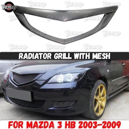 Radiator grille case for Mazda 3 HB BK 2003-2009 strips style ABS plastic accessories protective body kit car styling tuning