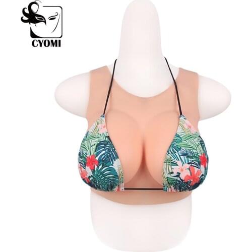 CYOMI B/C/D CUP Crossdresser Silicone Breast Forms Back Hollow Summer Cool Style Fake Boobs for Crossdresser Drag Queen Shemale