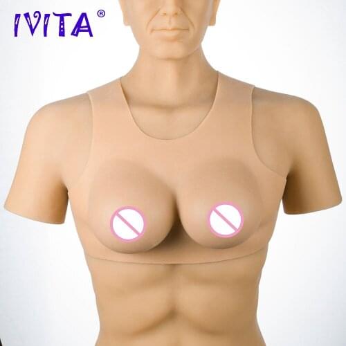 IVITA Silicone Breast Forms False Chest For Transvestites Transgender Crossdresser Fake Breast Enhancer Hot Sale Cosplay