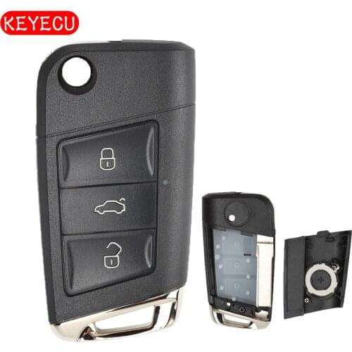 Keyecu 5pcs/lot Modified Golf 7 Stylish Remote Car Key Shell Case Fob for Volkswagen Seat Skoda