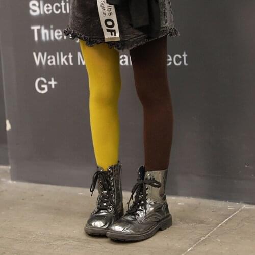 Baby Girls Winter Soft Pantyhose Tights Girl Warm Stockings Fashion Stripe AB Asymmetry Tights Cotton Stocking For Kid 2-8 Years