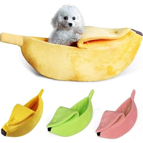 Banana Shape Pet Dog Cat Bed Mat Cozy Warm Cat Mat Beds Durable Kennel Doggy Puppy Cushion Basket Kennel Dog Cushion Cat Supplie