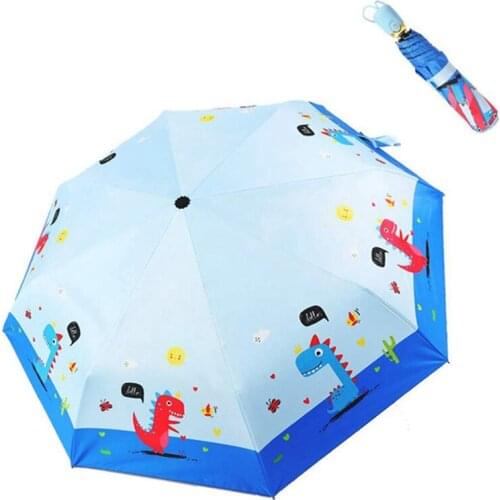 MLGB Cartoon Dinosaur Print Children Windproof Sun UV Protection Parasol Auto Open and Close Kids Sun Umbrella