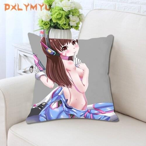 Soft Plush Cushion Cover Decorative Pillows Cover Cartoon Sexy Girl Print Pillow Case Room Seat Sofa Bed Pillowcase