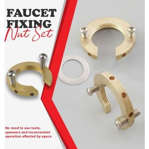 Faucet Fixing Tool Set Wash Basin Faucet Fastener Nut Kitchen Bathroom Circlip Washer Anti-loosening Faucet Fixture Installation