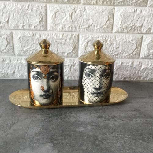 Human Face Candle Holder Diy Handmade Candles Jar Retro Girl Face Storage Bin Ceramic Caft Home Decoration Jewerlly Storage Box