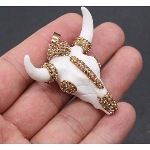New Style Cow Bone Drill Pendant Cow-head Shaped Pendant For Jewelry Making Charms DIY Necklace Bracelet Accessory