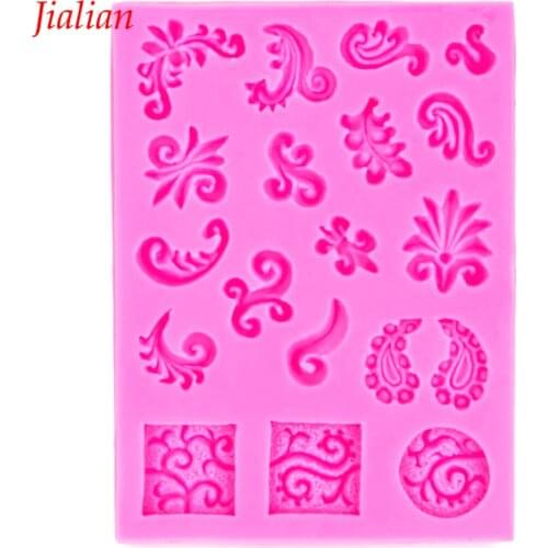 Plant lace Shaped DIY fondant cake silicone moulds chocolate confectionery for cupcake decoration kitchen Baking tools FT-0036