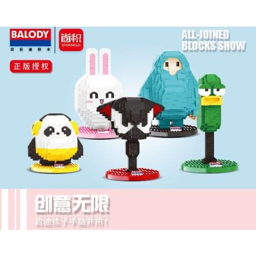 Cartoon Animal Kawaii Cute Rabbit Cat Panda Bear Orangutan Worm Model Building Bricks Toys Mini Micro Blocks Kid Gift