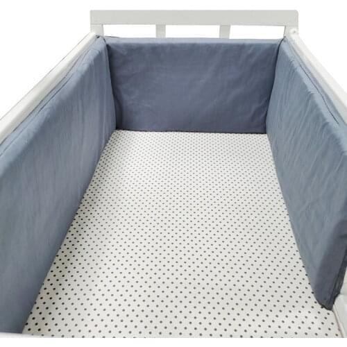 Cartoon Grey Pattern Baby Bed Bumper Cot Bumper Cotton Pad for Baby One-piece Cushion for Baby Bed Crib Bumper Nursing 1-3M