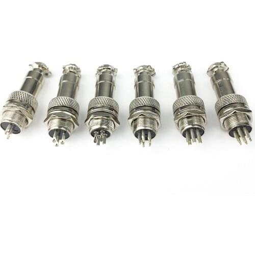 1set GX12 2/3/4/5/6/7 Pin Male + Female 12mm Circular Aviation Socket Plug Wire Panel Connector