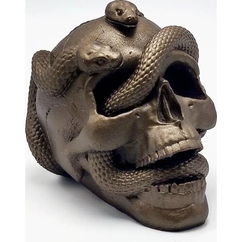 Halloween decoration large double snake skull silicone mold diy resin plaster model kitchen making iced chocolate cake tool