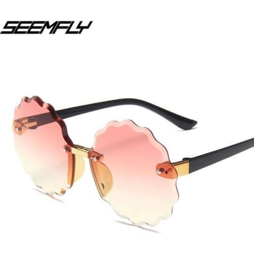 Seemfly Fashion Flower Round Cute Kids Sunglasses Candy Color Sun Glasses Party UV400 Shades Girls Boys Children Eyeglasses New