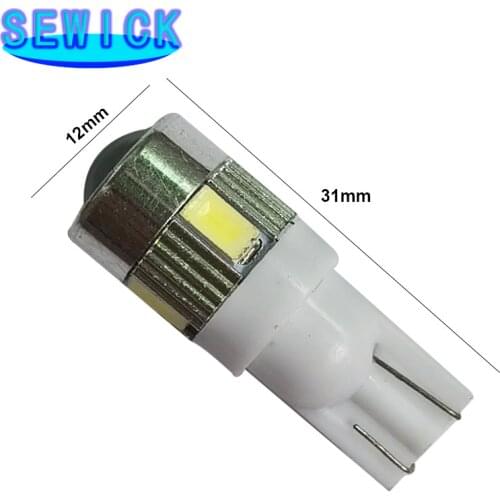 500x Car T10 LED Bulb 12V White W5W LED 6 SMD 6500K Signal Light Auto Interior Wedge Side License Plate Lamps 5W5 194 168
