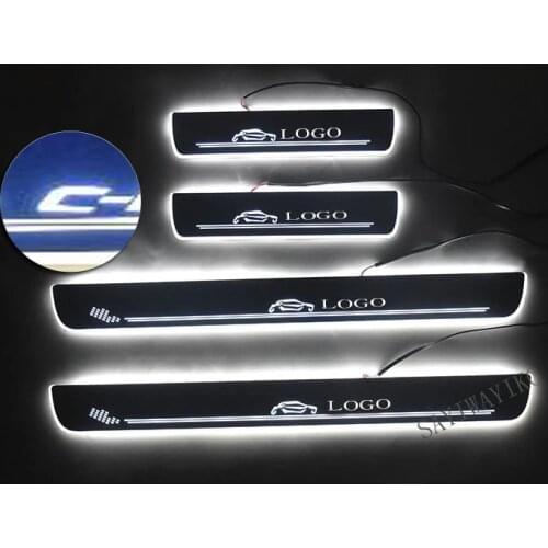 FIT For C-HR 2016 2017 2018 Door Sill Scuff Plate Welcome LED Pedal Car Styling Accessories FOR CHR