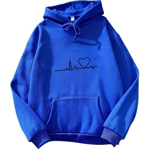 Heart Kawaii Print Oversized Hoodie Long Sleeve Hoodies Women Sweatshirts Sudaderas Con Capucha Moletom Feminino Sweetshirts