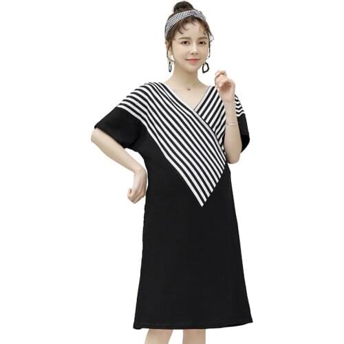 Women Dress Maternity Pregnancy Dresses 2020 Striped V Neck Short Plus Size Loose Pregnant Summer Clothes for Women Casual Dress