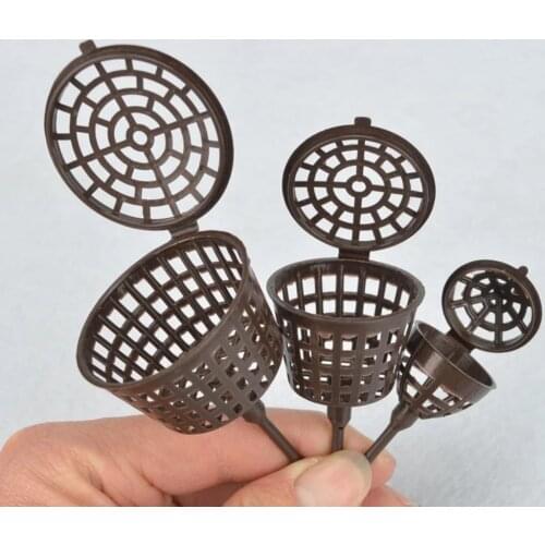 50Pcs Plastic Planting Fertilizer Baskets Bonsai Tool Fertilization With Cover Drop Shipping - Coffee S/M/L Size