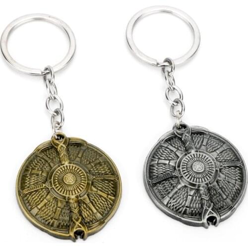God of wars 4 Kratos Shield Axe keychain round pendant keyring Game Dorpshipping fashion jewelry
