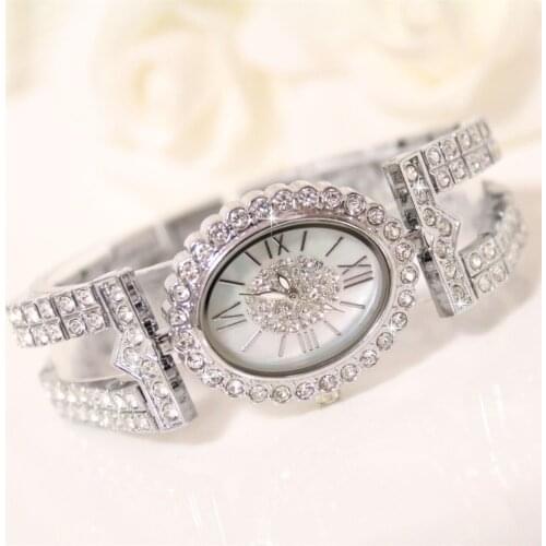 BS New Full Diamond Womens Watch Crystal Ladies Bracelet Wrist Watches Clock relojes Quartz ladies watches for women 110735