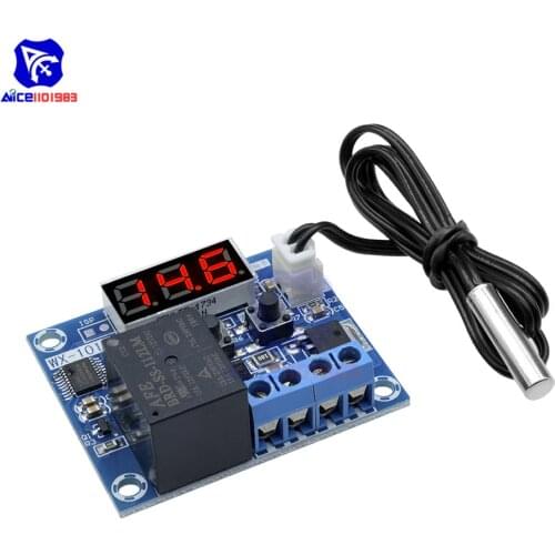 Diymore Digital LED Temperature Control Switch Module Thermostat Waterproof NTC Sensor Probe DC 12V WX-101W