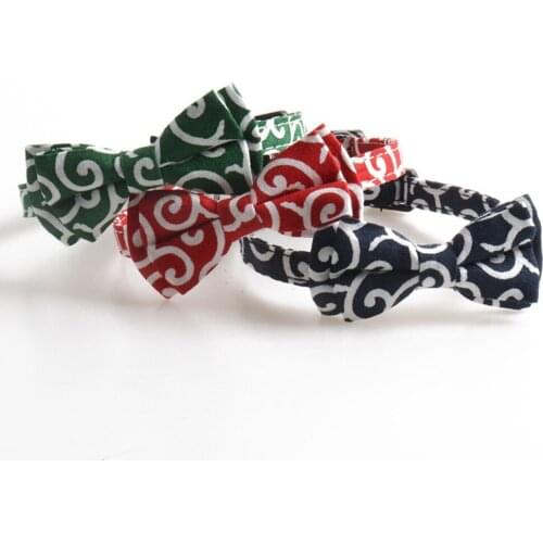 Floral Dog Collar With Bow Adjustable Tie For Big And Small Dog Cotton Fabric Collar With Metal Buckle Pet Collar Accessories