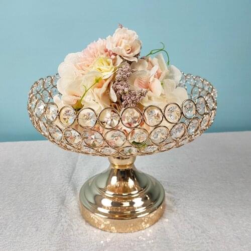 Crystal Fruit blue living room fruit decoration plate wedding cake stand golden