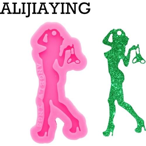 DY0665 Super Glossy Girl Silicone Mold Epoxy Craft Molds DIY for Badge Reel Resin Crafting Mould Not Sticky