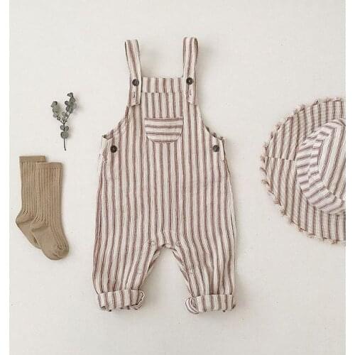 Ma&Baby 0-18M Newborn Infant Baby Girls Boys Jumpsuit Casual Striped Print Sleeveless Romper Overalls DD40