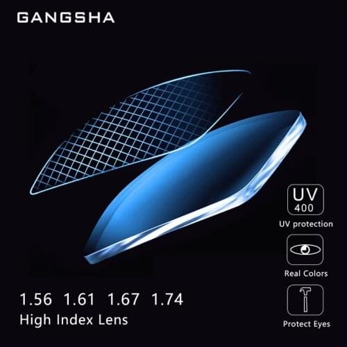 GANGSHA Anti Blue Light Blocking Lens B2 Series 1.56 1.61 1.67 Optical Prescription Glasses Lens Myopia Hyperopia Thin HMC Lense