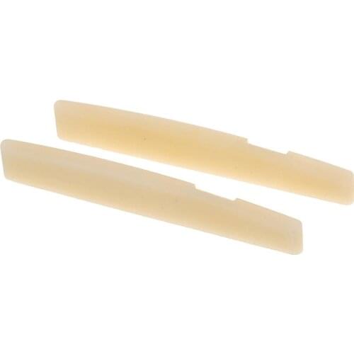 Musiclily Pro 71.12mm Compensated Acoustic Guitar Unbleached Bone Saddle for 6-String Taylor Style (Set of 2)