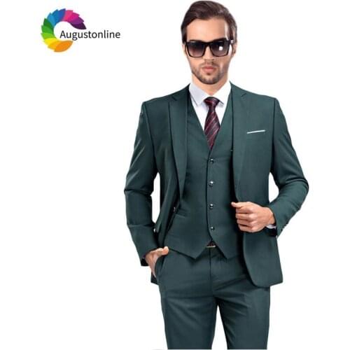 Latest Designs Green Suits Men 2018 Vintage Trajes De Hombre Traje Hombre Custom Made Groom Suit for Men Blazer Jacket 3Piece