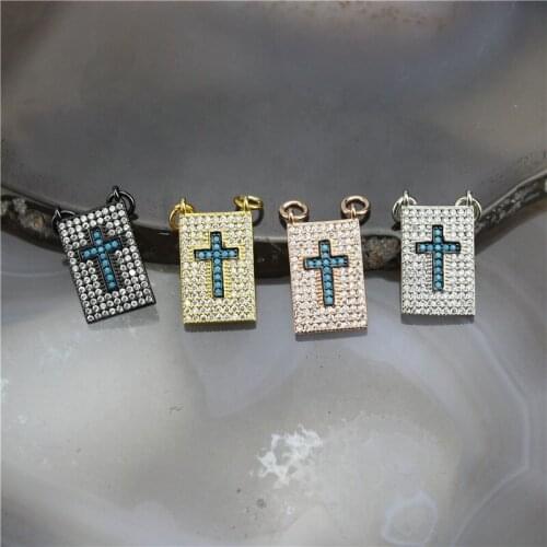 12*17mm 10pcs/lot corss shape cubic zirconia micro-shop charm, cz charm jewelry connector, fashion jewelry accessories