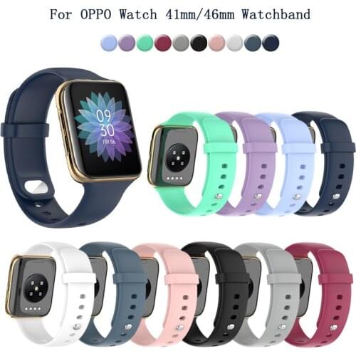 Correa for Oppo Watch 41mm/46mm Smart Wristband Soft Silicone Gel Replacement Watchband Sport Strap