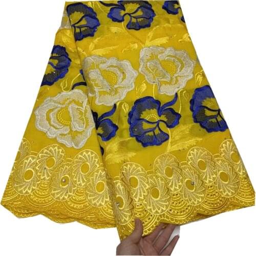 SJ Lace 2021 New African Nigerian 100% Cotton Embroidery Lace High Quality Swiss voile French Net Lace Fabrics For Wedding t3-21