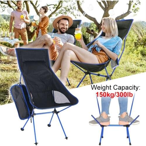 Portable Folding Fishing Chair Camping Chair Seat 600D Oxford Cloth Aluminium Fishing Chair for Outdoor Picnic BBQ Beach Chair