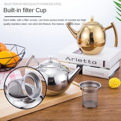 Thick 304 stainless steel teapot for making flower tea kettle with strainer restaurant household induction cooker to make teapot