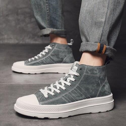 Outdoor Comfortable Fashion Casual Male Shoes Men High-top Sneakers for Men Loafers Moccasins Leather Shoes 2019 New R6-23