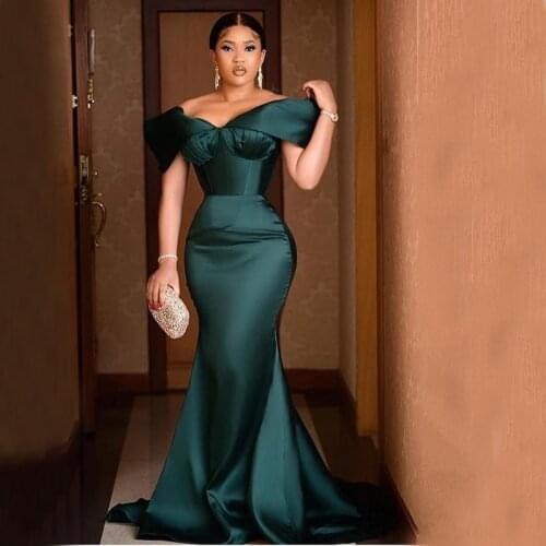 Customize Mermaid Evening Dresses Off Shoulder Nigeria African 2021 Long Prom Dress vestidos de fiesta de noche largos elegantes