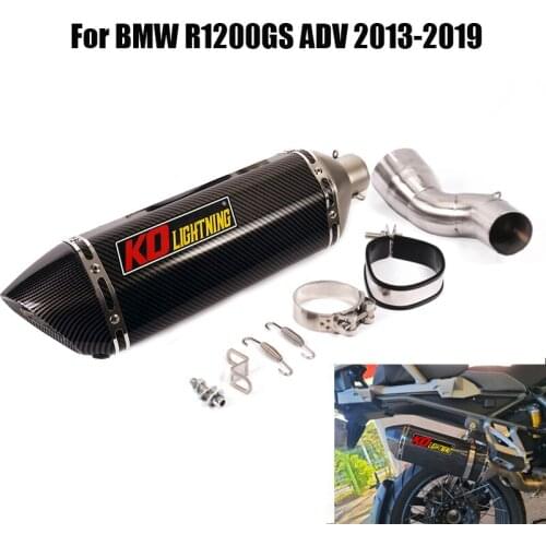 Exhaust System 470mm Muffler Pipe With DB Killer Escape Slip On Middle Pipe Motorcycle Link Tube For BMW R1200GS ADV 2013-2019