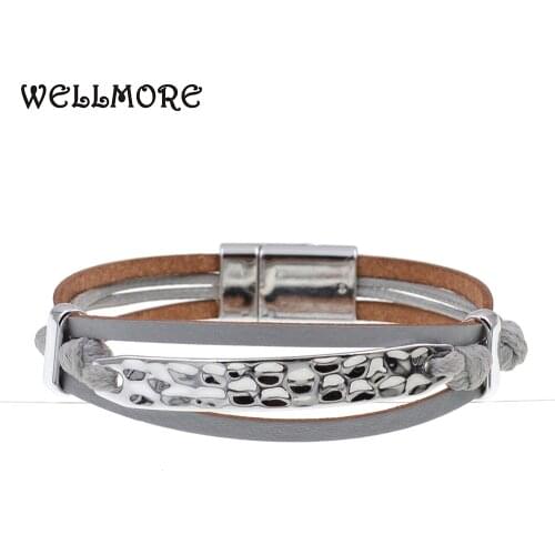 WELLMORE new LOVERS' bracelets charm bracelets leather bracelets for women and men jewelry