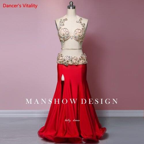Belly dance Set Female New Performance Clothing High-end Custom Sexy Bra Woman Profession Competition Long Skirt Suit
