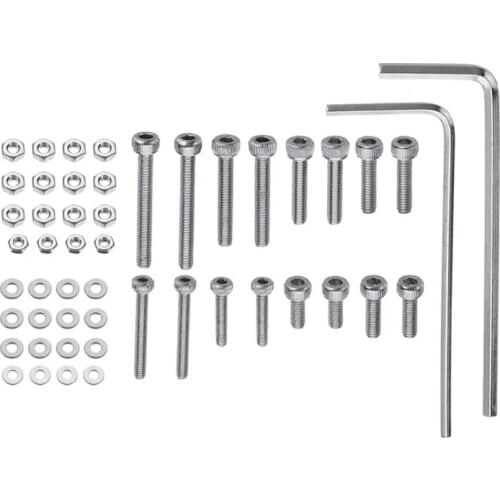 203F 50pcs M2.5 Universal-Turntable Headshell Cartridge Mounting Kit Stainless Steel Bolts Screws Nuts Set Case