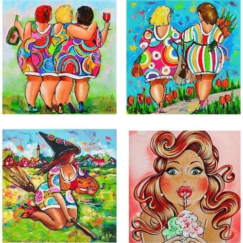 5d Diy Diamond Painting Anime Embroidery diamond Full Drill Cartoons Mosaic fat ladies Diamant Painting Paint By Diamonds