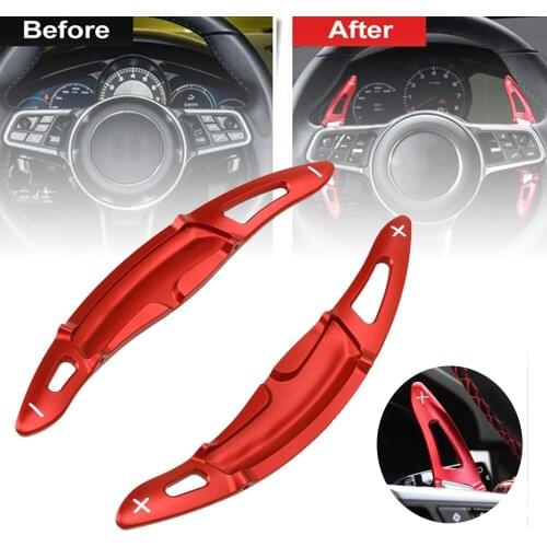 Car Aluminum Steering Wheel Shift Paddle Extension For Porsche Panamera Macan Cayenne 718 911 Boxster Auto accessories