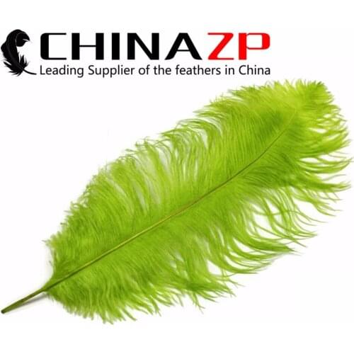 CHINAZP Factory 45~50cm(18~20inch) Length 100pcs/lot Fantastic Decoration Dyed Lime Green Cheap Ostrich Feathers