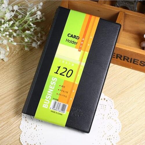 Business Card Organizer Book Business Card Holder, Capacity: 120 Cards, Leather Business Credit Card Holder Book for Men