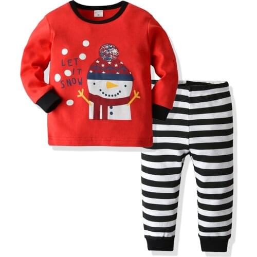 Kids Pajamas 2020 Autumn Girls Boys Sleepwear Nightwear Baby Infant Clothes Cartoon Print Pajama Sets Cotton Childrens Pajamas