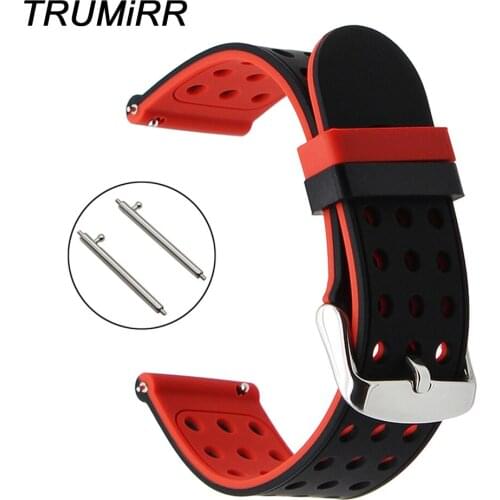 Double Color Silicone Rubber Watchband for Suunto 3 Fitness Smart Watch Band Quick Release Strap Steel Buckle Wrist Bracelet