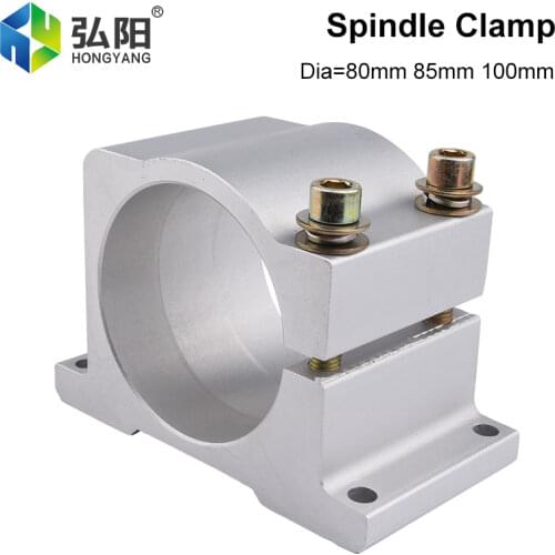 CNC Milling Machine Milling Spindle Clamp Diameter 80 85 100mm Aluminum Holding Seat Clamping Bracket Fixing Seat